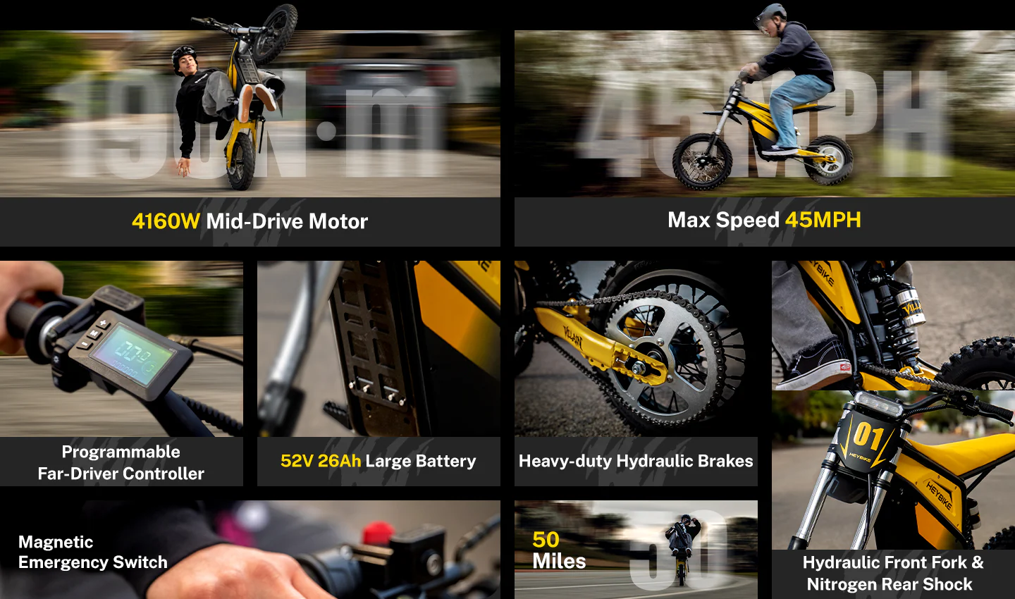 Heybike Villain Highlight Features
