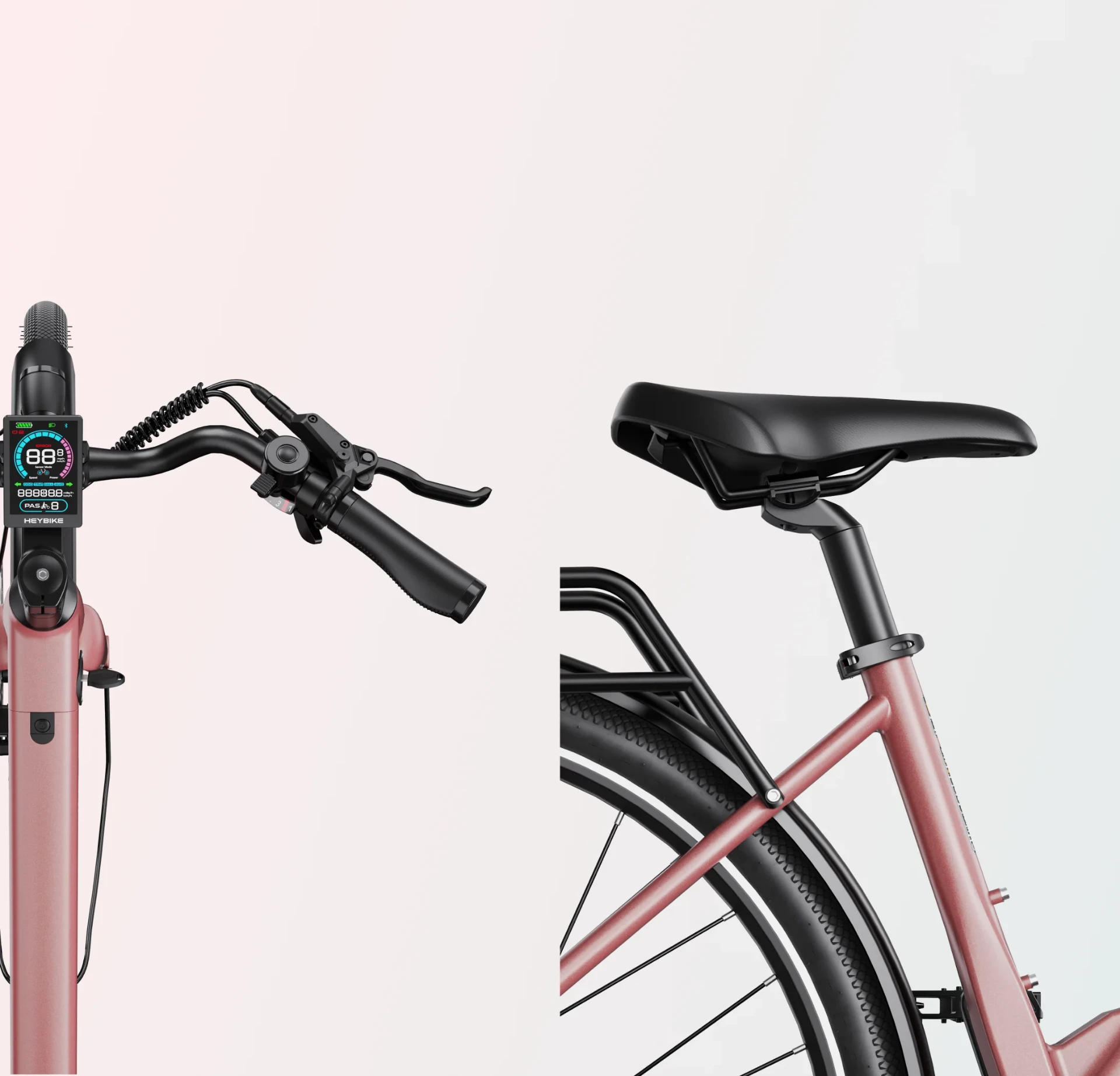 Ergonomischer Lenker und komfortabler Sattel des Helio U